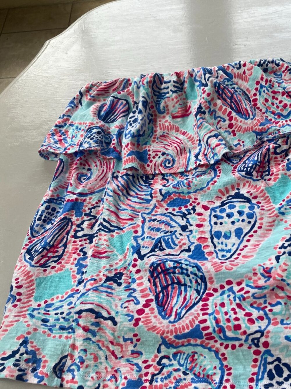 Lilly Pulitzer Strapless Top Size M Ruffled Top